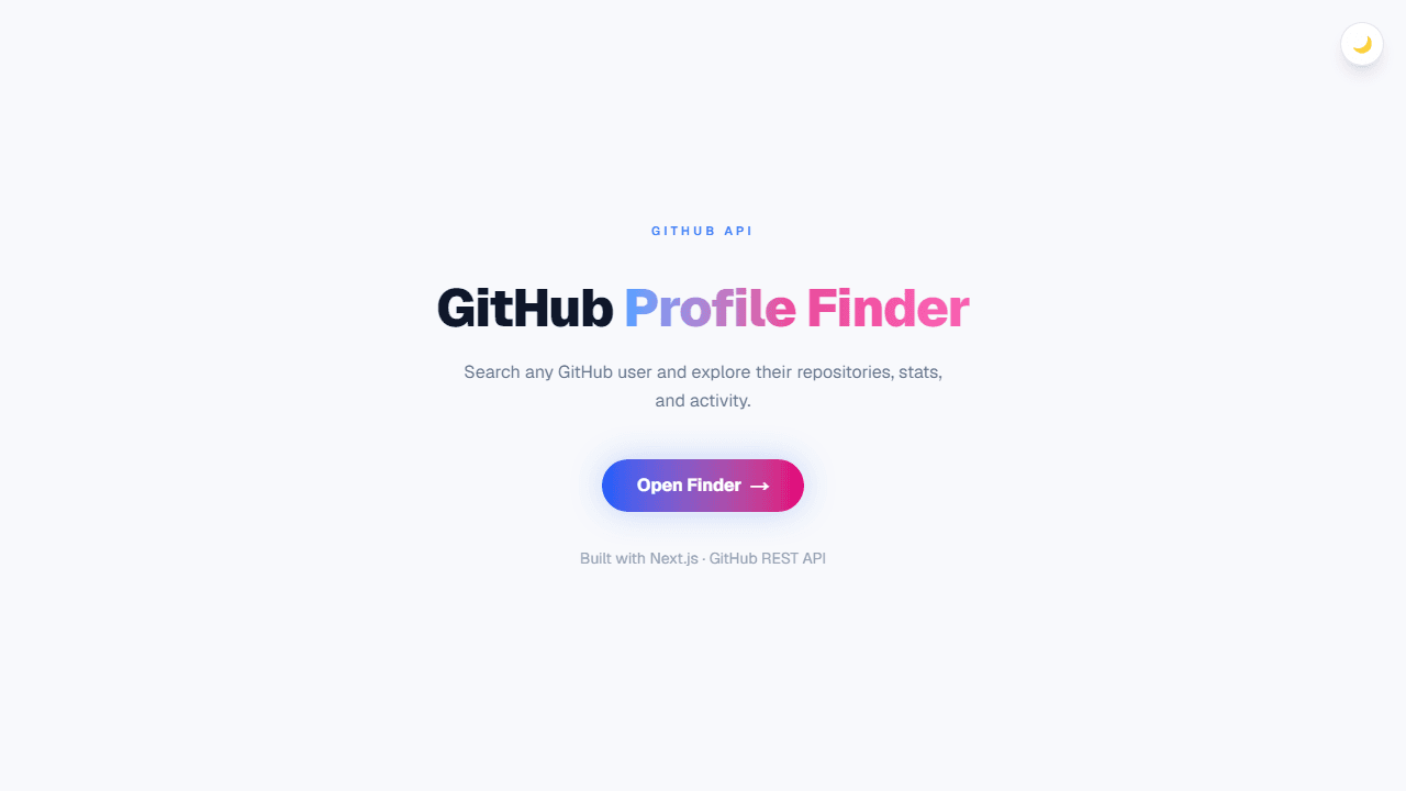 GitHub Profile Finder screenshot